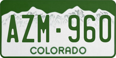 CO license plate AZM960