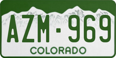 CO license plate AZM969