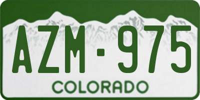 CO license plate AZM975