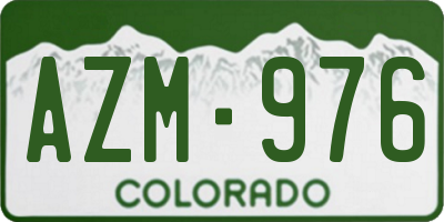 CO license plate AZM976