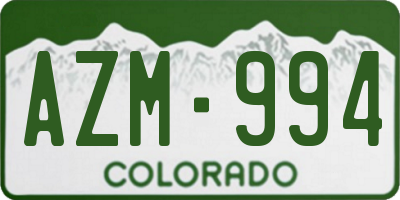 CO license plate AZM994
