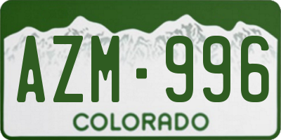 CO license plate AZM996