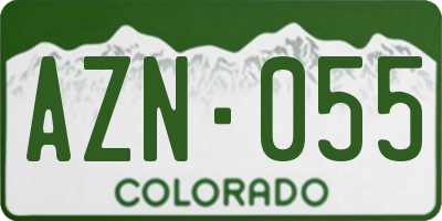 CO license plate AZN055