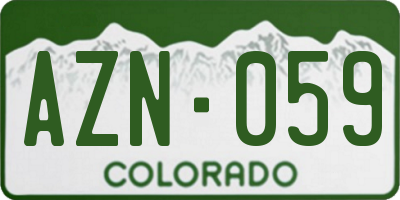 CO license plate AZN059