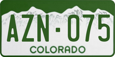 CO license plate AZN075