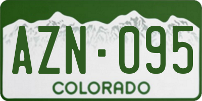 CO license plate AZN095