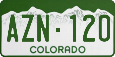 CO license plate AZN120