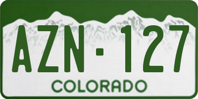 CO license plate AZN127