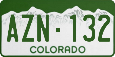 CO license plate AZN132