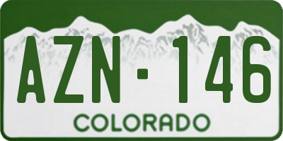 CO license plate AZN146