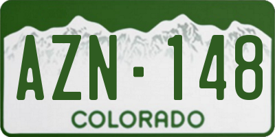 CO license plate AZN148