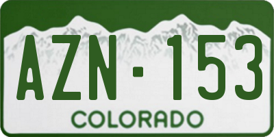 CO license plate AZN153