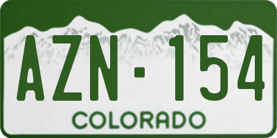 CO license plate AZN154