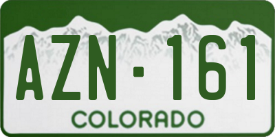 CO license plate AZN161