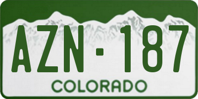 CO license plate AZN187