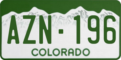 CO license plate AZN196