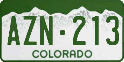 CO license plate AZN213