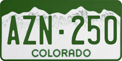 CO license plate AZN250