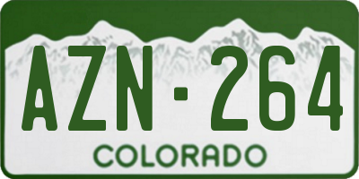 CO license plate AZN264