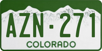 CO license plate AZN271