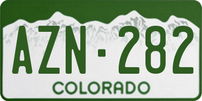 CO license plate AZN282