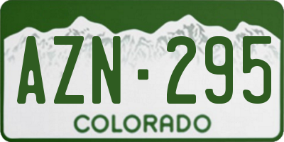 CO license plate AZN295