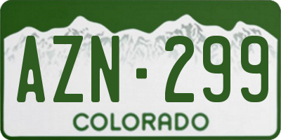 CO license plate AZN299