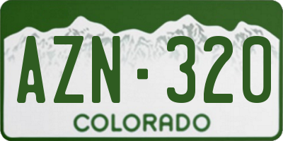 CO license plate AZN320