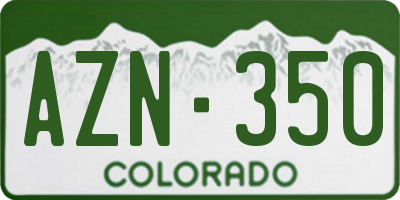 CO license plate AZN350