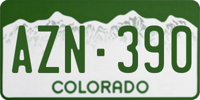 CO license plate AZN390