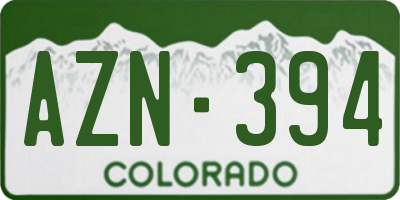 CO license plate AZN394