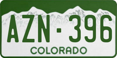 CO license plate AZN396
