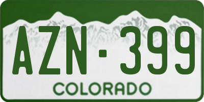 CO license plate AZN399