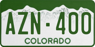 CO license plate AZN400