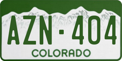 CO license plate AZN404