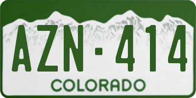 CO license plate AZN414