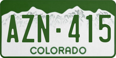 CO license plate AZN415
