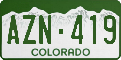 CO license plate AZN419