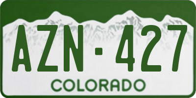 CO license plate AZN427