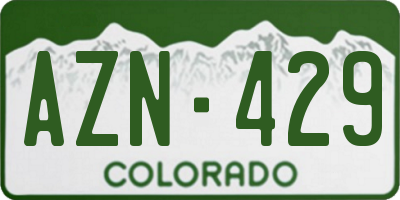 CO license plate AZN429
