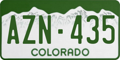 CO license plate AZN435