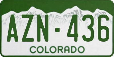 CO license plate AZN436