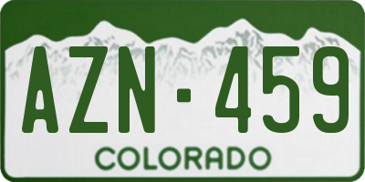 CO license plate AZN459