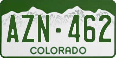 CO license plate AZN462