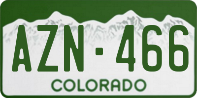 CO license plate AZN466