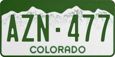 CO license plate AZN477