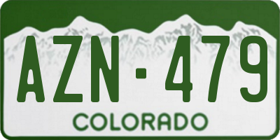 CO license plate AZN479