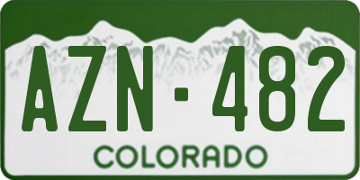 CO license plate AZN482