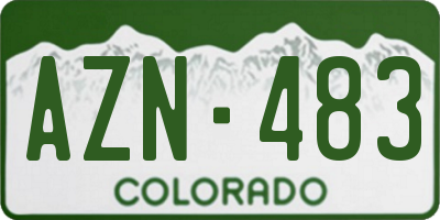 CO license plate AZN483