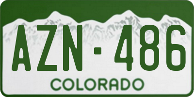 CO license plate AZN486